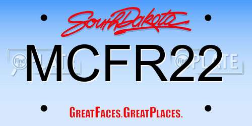 MCFR22 South Dakota License Plate