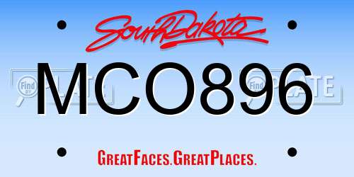 MCO896 South Dakota License Plate