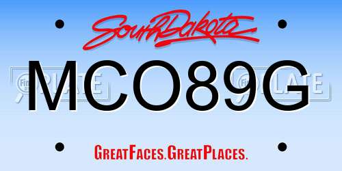 MCO89G South Dakota License Plate