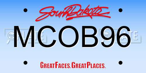 MCOB96 South Dakota License Plate