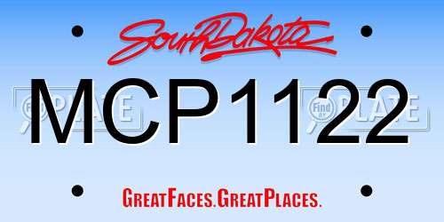 MCP1122 South Dakota License Plate
