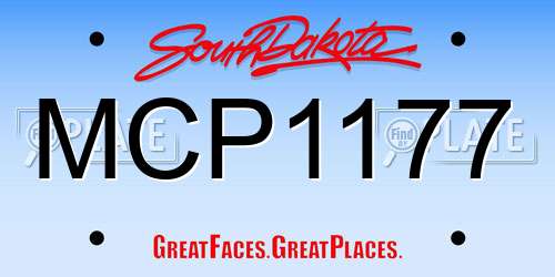 MCP1177 South Dakota License Plate
