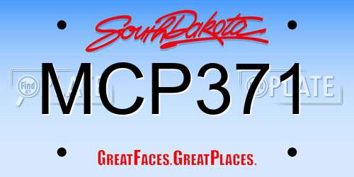 MCP371 South Dakota License Plate