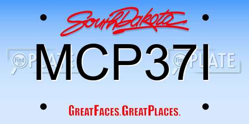 MCP37I South Dakota License Plate