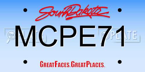MCPE71 South Dakota License Plate