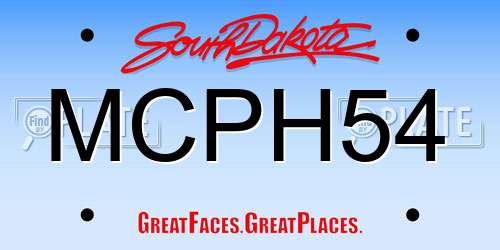 MCPH54 South Dakota License Plate