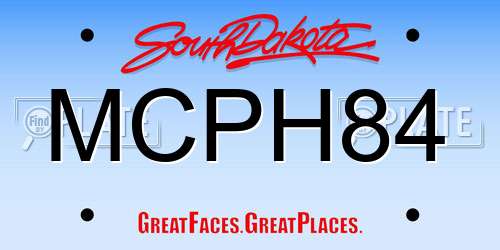MCPH84 South Dakota License Plate