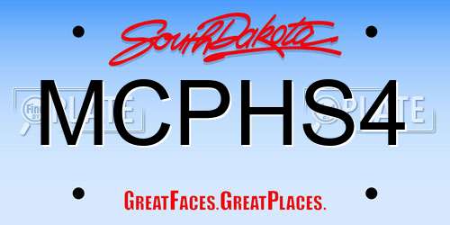 MCPHS4 South Dakota License Plate