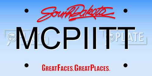 MCPIITT South Dakota License Plate