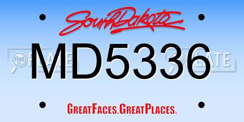 MD5336 South Dakota License Plate