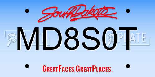 MD8S0T South Dakota License Plate