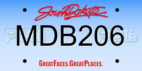 MDB206 South Dakota License Plate