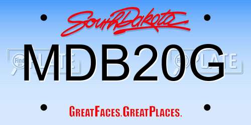 MDB20G South Dakota License Plate