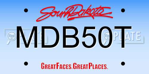MDB50T South Dakota License Plate