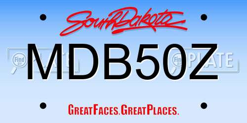 MDB50Z South Dakota License Plate
