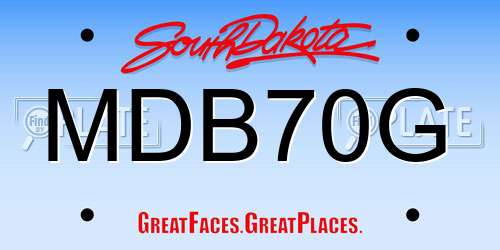 MDB70G South Dakota License Plate