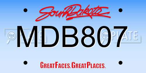 MDB807 South Dakota License Plate