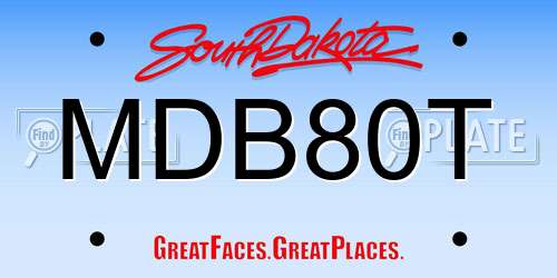 MDB80T South Dakota License Plate