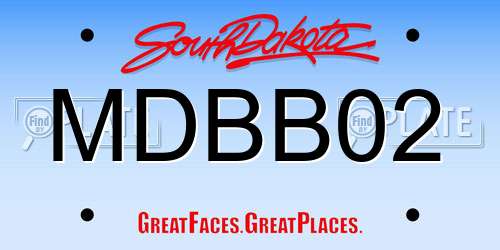 MDBB02 South Dakota License Plate