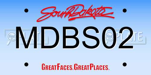 MDBS02 South Dakota License Plate