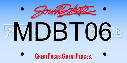 MDBT06 South Dakota License Plate
