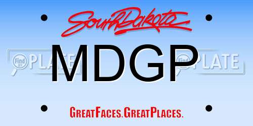 MDGP South Dakota License Plate