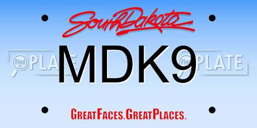 MDK9 South Dakota License Plate