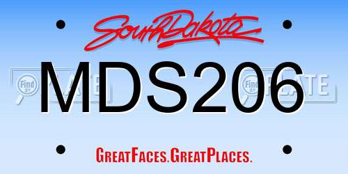 MDS206 South Dakota License Plate
