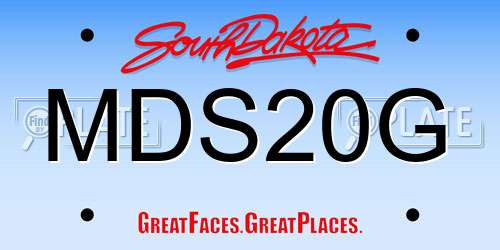 MDS20G South Dakota License Plate