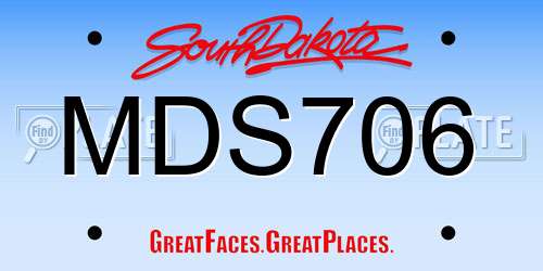 MDS706 South Dakota License Plate