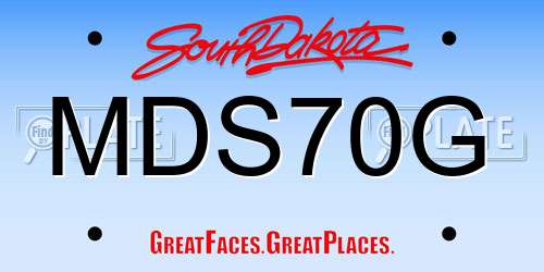 MDS70G South Dakota License Plate