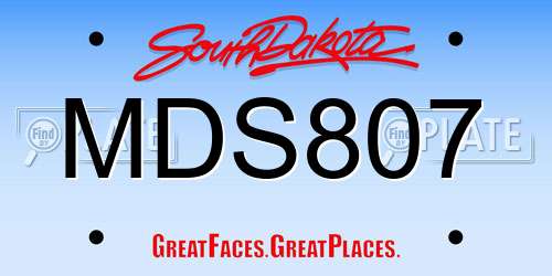 MDS807 South Dakota License Plate