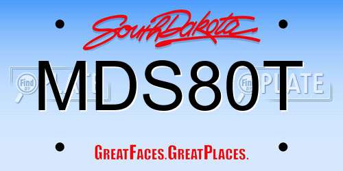 MDS80T South Dakota License Plate