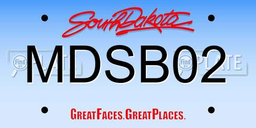 MDSB02 South Dakota License Plate