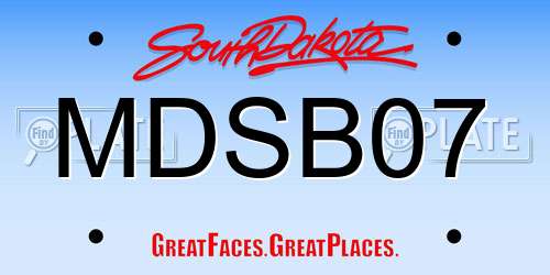 MDSB07 South Dakota License Plate