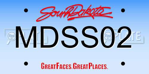 MDSS02 South Dakota License Plate