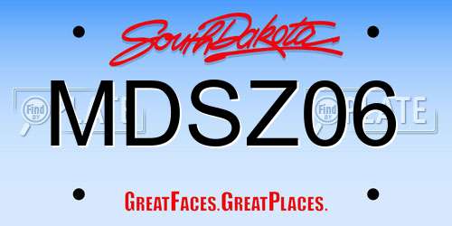 MDSZ06 South Dakota License Plate