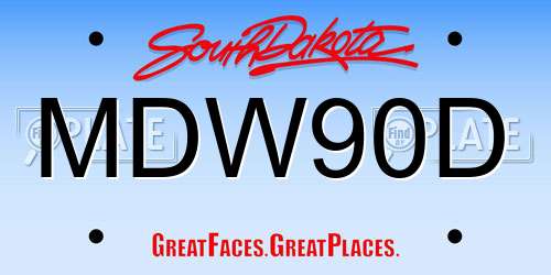 MDW90D South Dakota License Plate