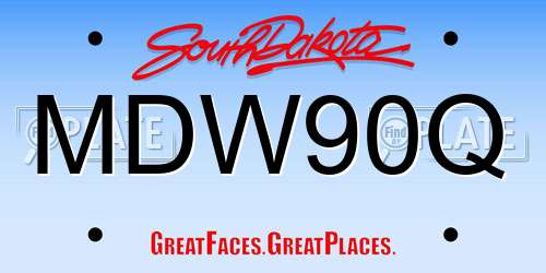 MDW90Q South Dakota License Plate