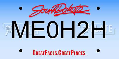 ME0H2H South Dakota License Plate