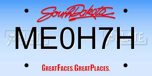 ME0H7H South Dakota License Plate