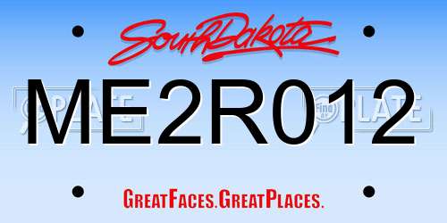 ME2R012 South Dakota License Plate