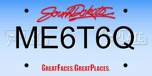 ME6T6Q South Dakota License Plate