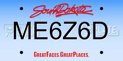 ME6Z6D South Dakota License Plate