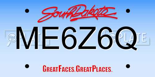 ME6Z6Q South Dakota License Plate