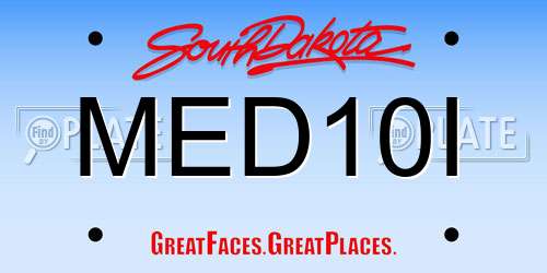 MED10I South Dakota License Plate