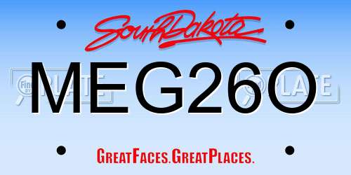 MEG26O South Dakota License Plate
