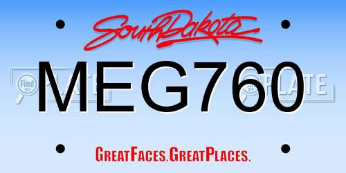 MEG760 South Dakota License Plate