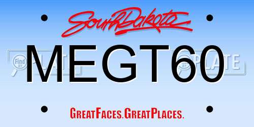 MEGT60 South Dakota License Plate