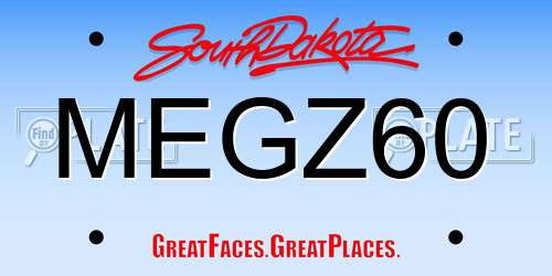 MEGZ60 South Dakota License Plate